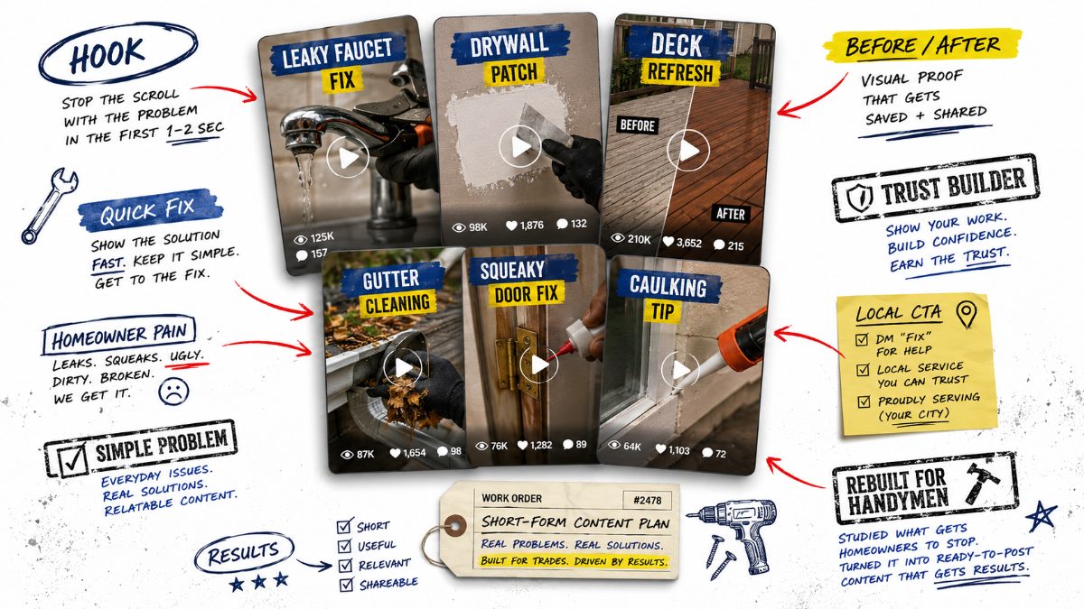 Analysis framework, hook, quick fix, before/after, trust builder, local CTA